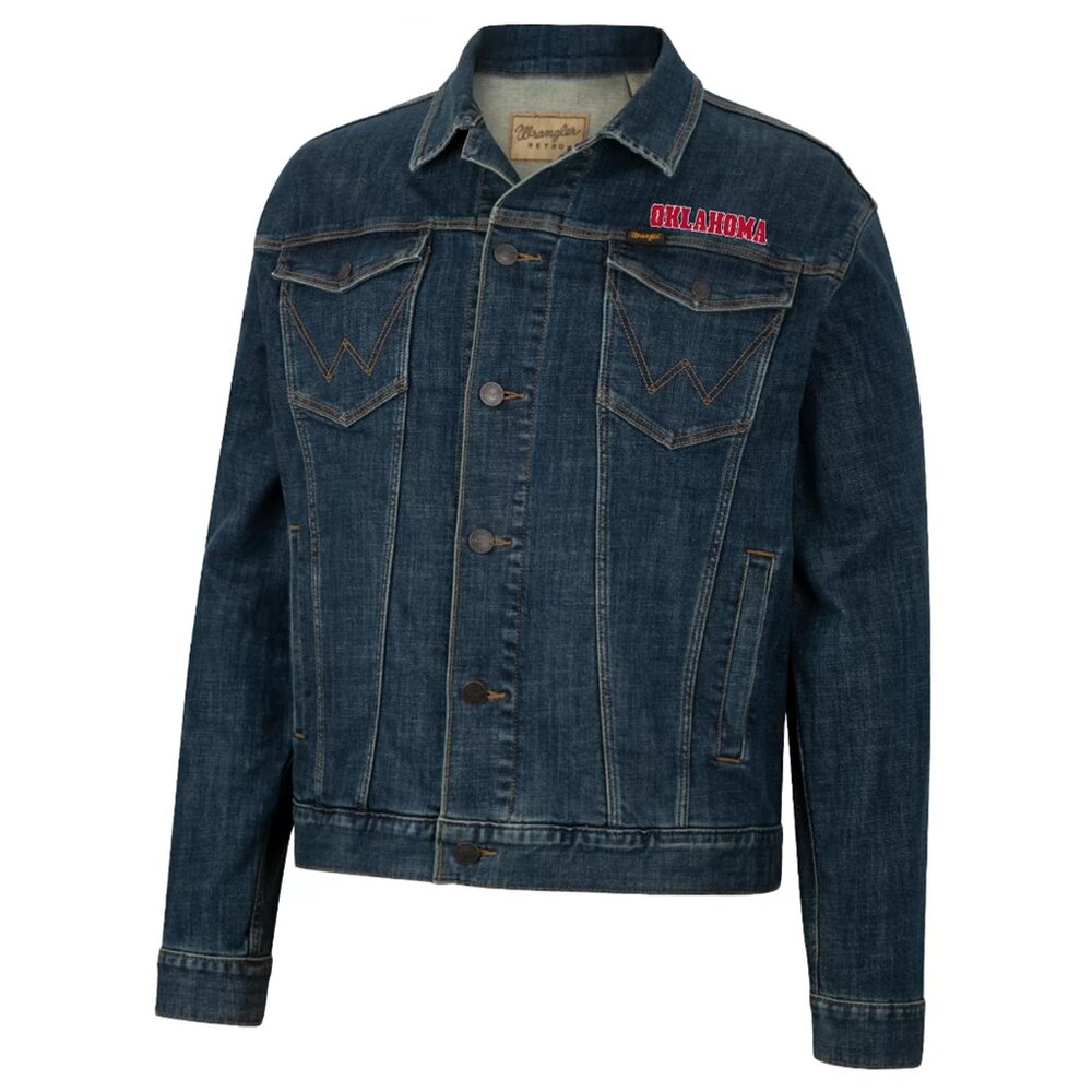 OU Sooners Jacket Men's XL Blue Denim Collegiate Wranger Retro [ New with Tags]